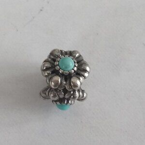 Pandora Birthday Bloom December Turquoise Birthstone Flower Charm